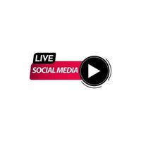 sociale media live label tag vector sjabloonontwerp illustratie