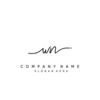 eerste wn handschrift van handtekening logo vector