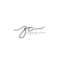 eerste zc handschrift van handtekening logo vector