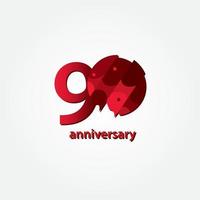 90 jaar verjaardag viering vector sjabloon ontwerp illustratie
