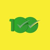 100 jaar verjaardag viering groen nummer vector sjabloon ontwerp illustratie
