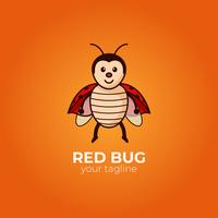 rode bug mascotte vector