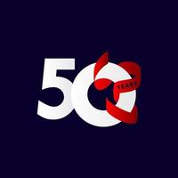 50 jaar verjaardag lint viering vector sjabloon ontwerp illustratie