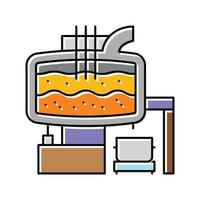 elektrisch boog oven staal productie kleur icoon vector illustratie