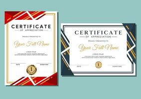 certificaatsjabloon met luxe en modern patroon, diploma, certificaat van prestatie award ontwerpsjabloon vector