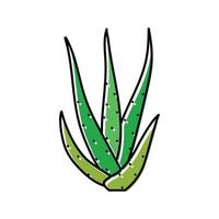 groen aloë vera kleur icoon vector illustratie