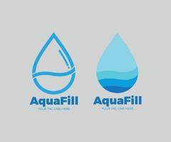 aquafill waterdrop moderne water logo vector