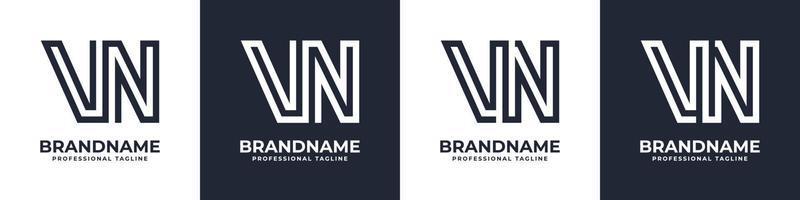 gemakkelijk vn monogram logo, geschikt voor ieder bedrijf met vn of nv voorletter. vector