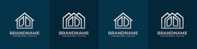 brief Doen en od huis logo set. geschikt voor ieder bedrijf verwant naar huis, echt landgoed, bouw, interieur met Doen of od initialen. vector