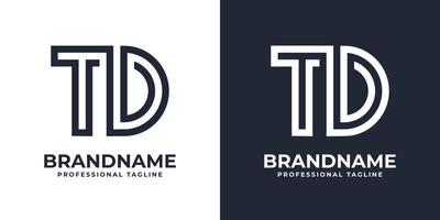 gemakkelijk td monogram logo, geschikt voor ieder bedrijf met td of dt voorletter. vector