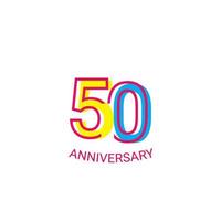 50 jaar verjaardag viering leuke lijn vector sjabloon ontwerp illustratie