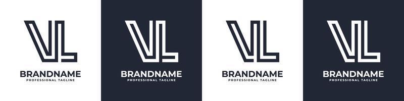 gemakkelijk vl monogram logo, geschikt voor ieder bedrijf met vl of lv voorletter. vector
