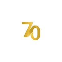 70 jaar verjaardag viering gouden lijn vector sjabloon ontwerp illustratie
