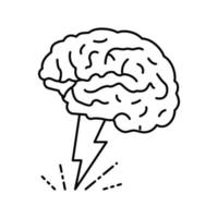 brainstorm hersenen lijn icoon vector illustratie