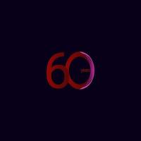 60 jaar verjaardag viering kleurovergang vector sjabloon ontwerp illustratie