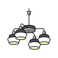 hangende lamp plafond kleur icoon vector illustratie