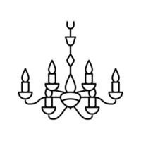 wijnoogst lamp plafond lijn icoon vector illustratie
