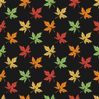 naadloos patroon met kleurrijk esdoorn- bladeren in Darck achtergrond vector