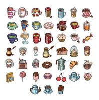 gemakkelijk reeks van koffie bril en thee cups symbolen. vector