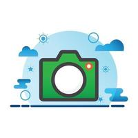 camera illustratie. platte vector pictogram. kan gebruiken voor, pictogram ontwerpelement, ui, web, mobiele app.