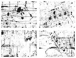 reeks van grunge verontrust texturen. zwart en wit vector achtergronden. eps 10