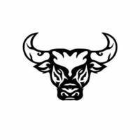 tribal stier hoofd logo. tatoeëren ontwerp. stencil vector illustratie