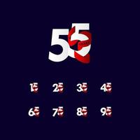 55 jaar verjaardag lint viering vector sjabloon ontwerp illustratie