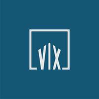 vx eerste monogram logo echt landgoed in rechthoek stijl ontwerp vector