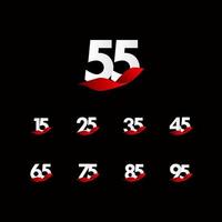 55 jaar verjaardag witte viering vector sjabloon ontwerp illustratie