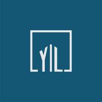 yl eerste monogram logo echt landgoed in rechthoek stijl ontwerp vector