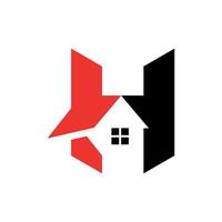 brief h huis meetkundig modern logo ontwerp vector