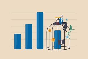 economische impact door covid-19 lockdown-concept vector