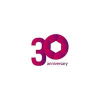 30 jaar verjaardag viering vector sjabloon ontwerp illustratie