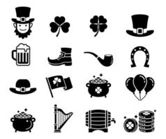 st patricks dag pictogrammen. vector illustraties.