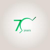 70 jaar verjaardag viering groene lijn vector sjabloon ontwerp illustratie