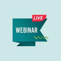 webinar live label vector sjabloonontwerp illustratie