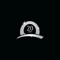 20 jaar verjaardag viering witte vector sjabloon ontwerp illustratie