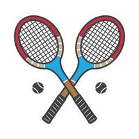 tennis racket vector icoon badminton logo tekenfilm illustratie wijnoogst sport- kleurrijk