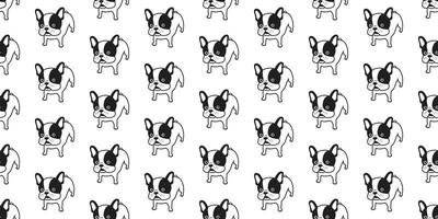 hond naadloos Frans bulldog vector patroon sjaal geïsoleerd herhaling behang tegel achtergrond tekening