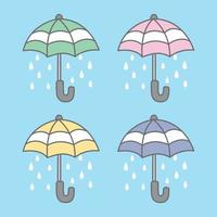 paraplu icoon vector logo tekenfilm illustratie luxe pastel