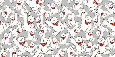 beer naadloos patroon vector polair beer rood sjaal polka punt geïsoleerd behang achtergrond