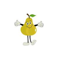 Peer fruit tekenfilm. schattig vector reeks van Peer fruit karakter in verschillend actie emotie. verzameling van Peer tekens in verschillend uitdrukkingen, grappig fruit mascotte.