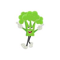 broccoli mascotte tekenfilm in vector. schattig gelukkig glimlachen broccoli groente reeks verzameling. vector vlak tekenfilm karakter illustratie icoon ontwerp. inhoud, Vrolijk, groen glimlach, vrolijk gezicht emotie.