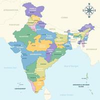 land kaart van Indië vector