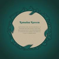 groen bladeren achtergrond sjabloon in hand- getrokken ontwerp voor Ramadan kareem vector