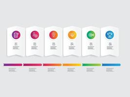 horizontaal stappen tijdlijn infographic element verslag doen van achtergrond vector