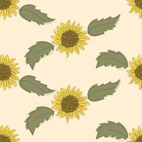 naadloos patroon met geel zonnebloemen Aan wit achtergrond vector