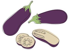 reeks van aubergines vector