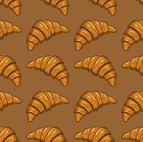 beige naadloos vector achtergrond met vers heerlijk croissants