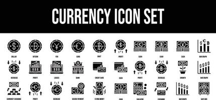valuta beroerte schets pictogrammen reeks vector